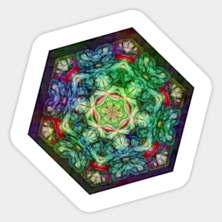 Stained glass fractal kaleidoscope Sticker